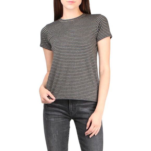 ATM Anthony Thomas Melillo Sparkle Stripe Crew‎ Short Sleeve T-Shirt Size Small - Picture 1 of 13
